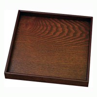 0F28-13 丸十 木製 宴 10.0角盆 目摺り 品質保証，得価